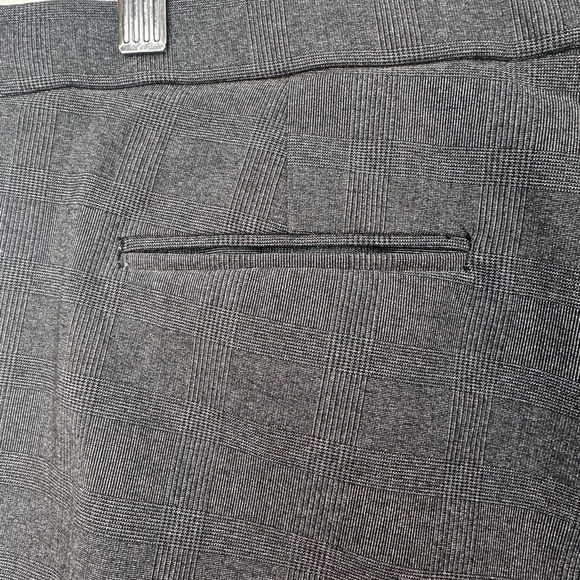 Anne Klein Pants Gray Sz 14 Subtle Plaid Skinny Pull On Stretch Slim Career - Picture 6 of 13